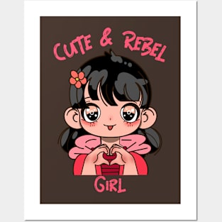 Cute & Rebel Girl Posters and Art